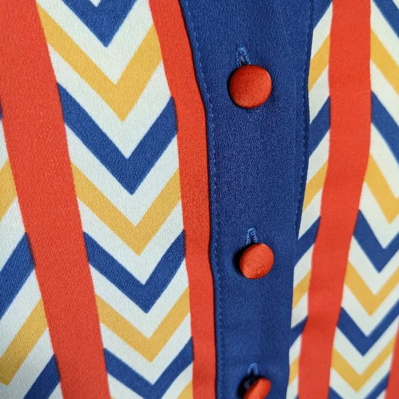 Modcloth Multicolor Chevron Midi Dress - Picture 9 of 12